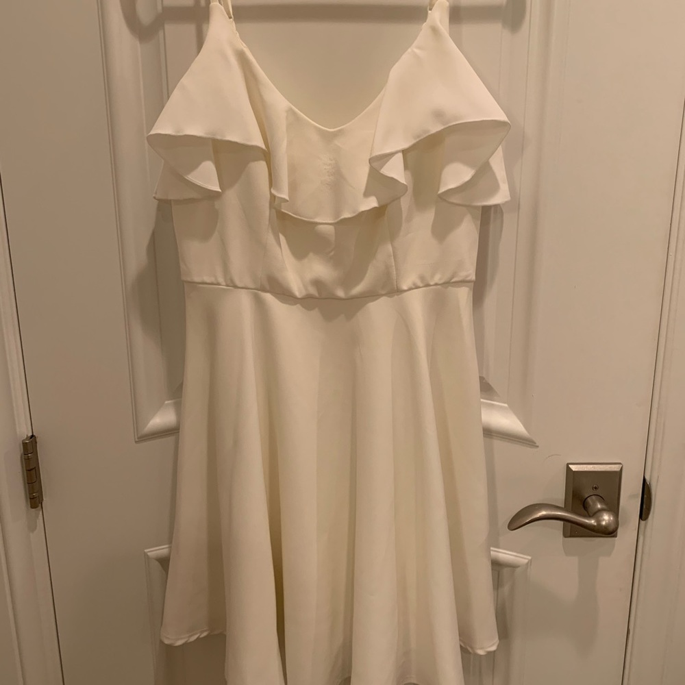 white, ruffle altered state dress